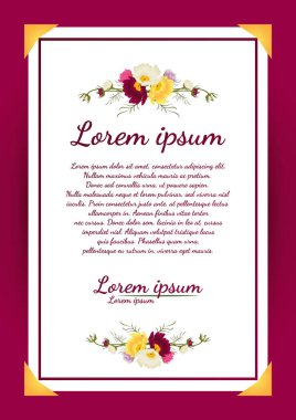 güzel çiçek çerçevesi vektörü. Çiçekli tebrik kartı, suluboya, düğün, doğum günü ve diğer tatiller için davetiye olarak kullanılabilir..