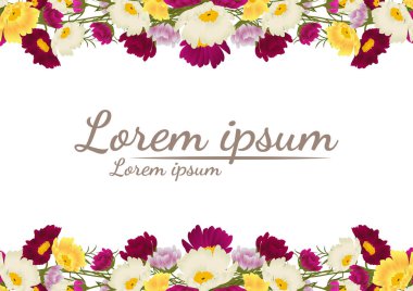 güzel çiçek çerçevesi vektörü. Çiçekli tebrik kartı, suluboya, düğün, doğum günü ve diğer tatiller için davetiye olarak kullanılabilir..