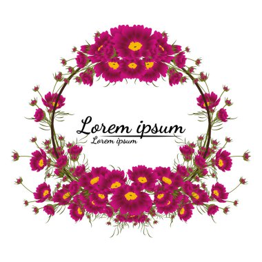 güzel çiçek çerçevesi vektörü. Çiçekli tebrik kartı, suluboya, düğün, doğum günü ve diğer tatiller için davetiye olarak kullanılabilir..