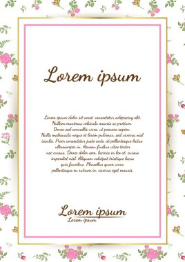 güzel çiçek çerçevesi vektörü. Çiçekli tebrik kartı, suluboya, düğün, doğum günü ve diğer tatiller için davetiye olarak kullanılabilir..