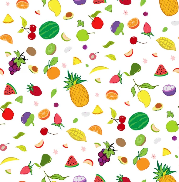 Fruits Isolated White Background — Stock Vector