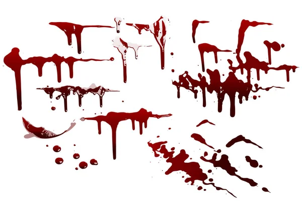 Koleksi Berbagai Darah Atau Cat Percikan Konsep Halloween Tinta Memercik - Stok Vektor