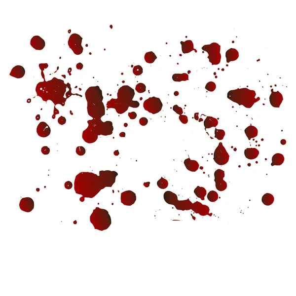 Sbírka Různých Krevních Nebo Nátěrových Skvrn Halloween Koncept Inkoust Postříkané — Stockový vektor