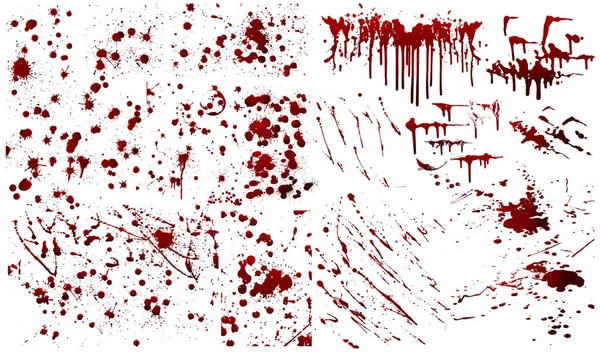 Coleta Vários Respingos Sangue Tinta Conceito Halloween Fundo Respingo Tinta — Vetor de Stock