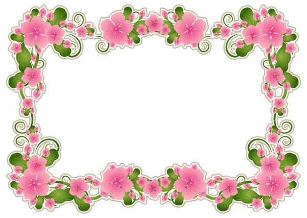 Belle Fleur Cadre Vector Greeting Carte Avec Des Fleurs Aquarelle — Image vectorielle