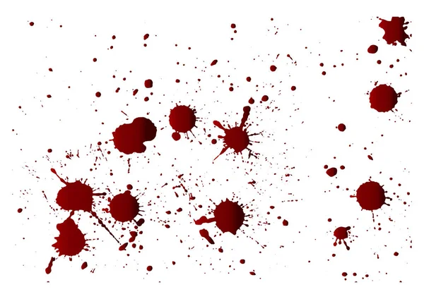 Insamling Olika Blod Eller Färg Stänk Halloween Koncept Bläck Stänk — Stock vektor
