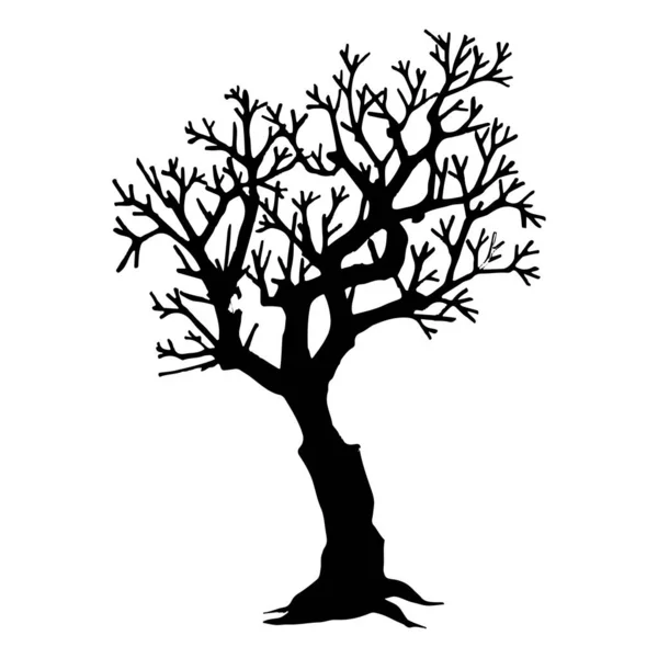 Siluet Pohon Pada Latar Belakang Putih Ilustrasi Vektor - Stok Vektor