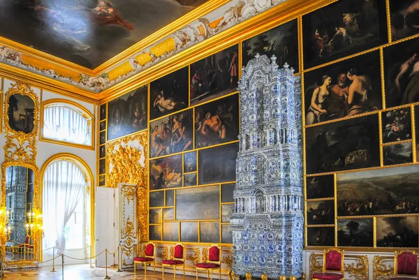 Rusia Petersburg Junio 2013 Detalles Interiores Del Palacio Tsarskoye Selo — Foto de Stock