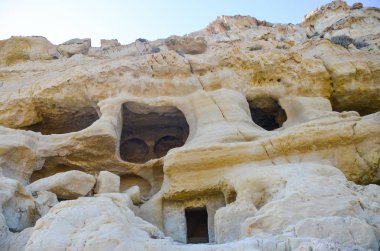 Pitoresk plaja Matala, Yunanistan