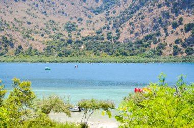 Picturesque Lake Kournas in Crete, Greece