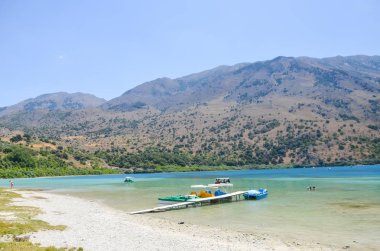 Picturesque Lake Kournas in Crete, Greece