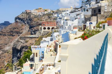 Santorini, Yunanistan'ın geleneksel pitoresk beyaz mimarisi
