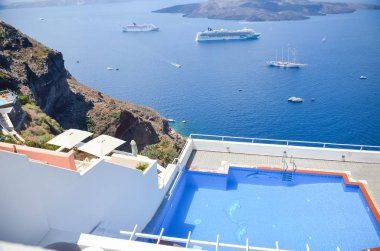 Santorini, Yunanistan'ın geleneksel pitoresk beyaz mimarisi