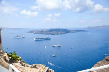 Santorini, Yunanistan'ın geleneksel pitoresk beyaz mimarisi