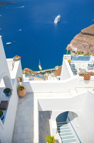 Pintoresca Arquitectura Blanca Tradicional Santorini Grecia — Foto de Stock