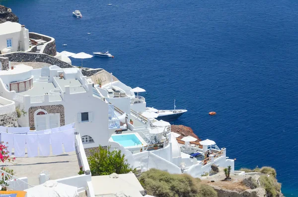 Pintoresca Ciudad Ladera Isla Santorini — Foto de Stock