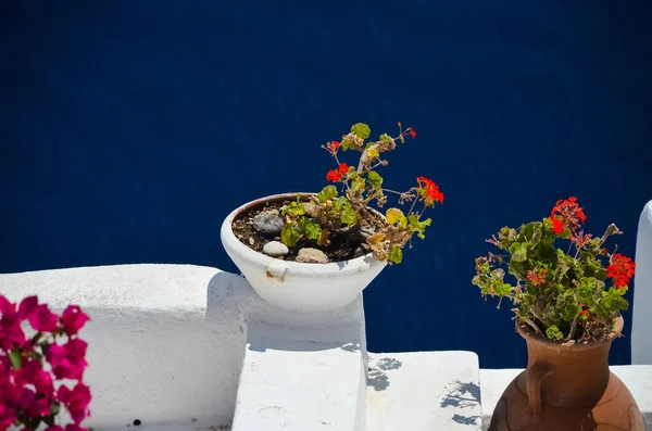 Санторини Июля 2014 Остров Прекрасной Погодой Пейзажами — стоковое фото