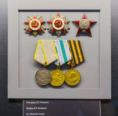 Belarus, Minsk - 09 Nisan 2015: Belarusça Devlet Müzesi Büyük Vatanseverlik Savaşı