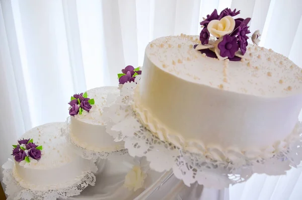 Linda Tarta Boda Para Novia Novio — Foto de Stock