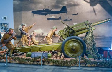 Belarus, Minsk - 09 Nisan 2015: Belarusça Devlet Müzesi Büyük Vatanseverlik Savaşı