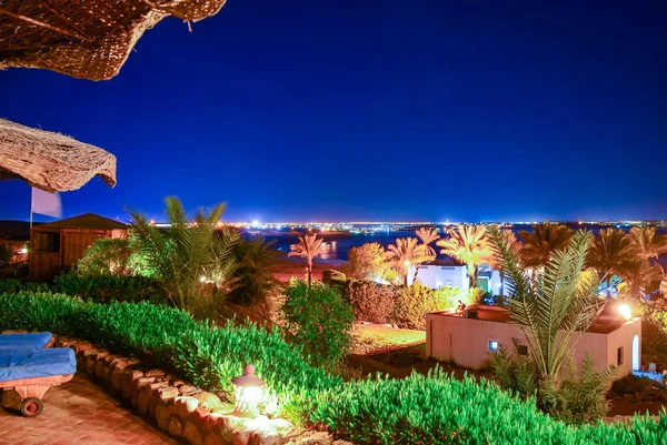 Beautiful hotel of Egypt at Arabian nighttime