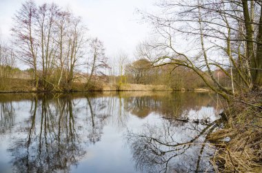 Doğal Svisloch nehir Minsk'te görünümünde kış manzarası 