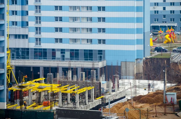 stock image BELARUS, MINSK - FEBRUARY 5, 2016: view of construction site of multistory buildings