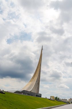Rusya, Moskova - 12 Temmuz 2016: anıt ilk Earth uydu uydu üzerinden başlatmak için adanmış
