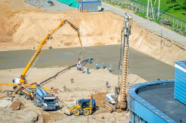 Belarus, Minsk - 07 Ağustos 2016: ritmik jimnastik Olimpiyat eğitim merkezi bina işçi