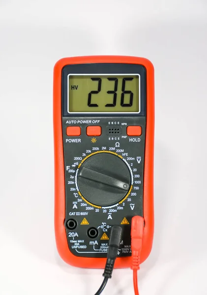 Multimeter För Att Mäta Olika Parametrar Vit Bakgrund — Stockfoto