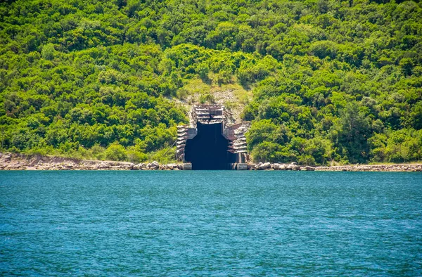 Boka Kotorsky Bay Fronte Alla Città Herceg Novi Base Militare — Foto Stock