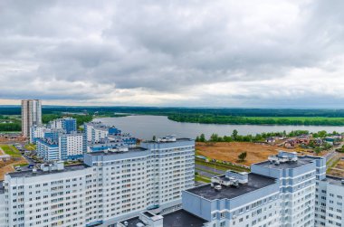 Kuş-göz görüş-Minsk kentsel sokakların, Beyaz Rusya