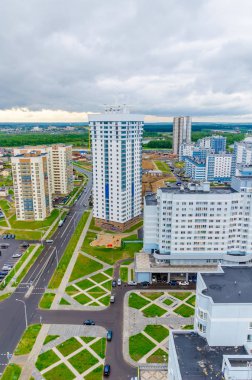 Kuş-göz görüş-Minsk kentsel sokakların, Beyaz Rusya