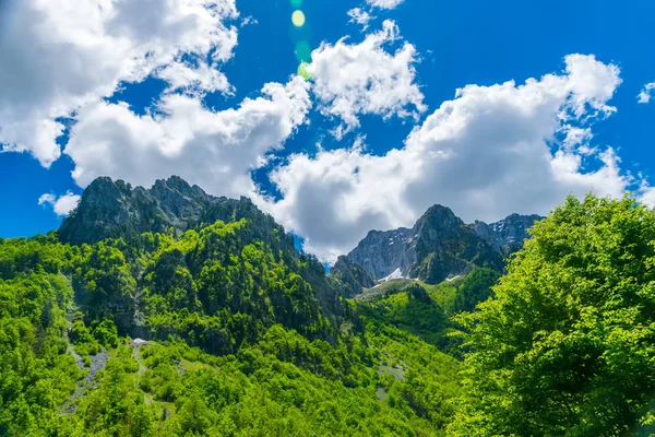 Malerischer Blick Auf Schneebedeckte Gipfel Des Hochgebirges — Stockfoto