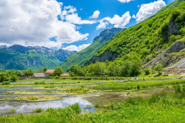 View of famous springs Ali-Pasha near Prokletije mountains clipart