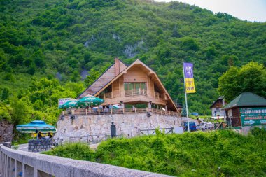 MONTENEGRO - MAY 29, 2017: Restaurant with beautiful views of Tara River canyon