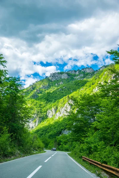 Czarnogóra Maja 2017 Malownicza Droga Przechodzi Przez Gór Kanionów Czarnogóra — Zdjęcie stockowe