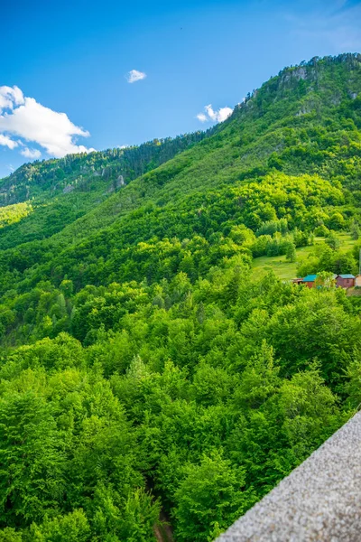 Djurdjevic köprü geçiş Kanyon içinde Tara Nehrin kuzeyinde Karadağ