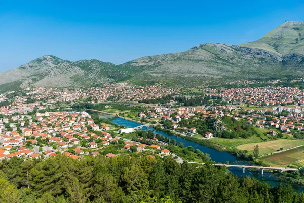 Vista Panorámica Trebinje Desde Altura Del Antiguo Templo Hercegovachka Gracanica — Foto de Stock