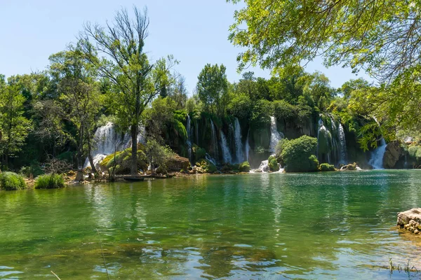 Vista Panorâmica Pitoresca Cachoeira Parque Nacional Kravice Bósnia Herzegovina — Fotografia de Stock