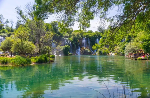 Vista Panorâmica Pitoresca Cachoeira Parque Nacional Kravice Bósnia Herzegovina — Fotografia de Stock