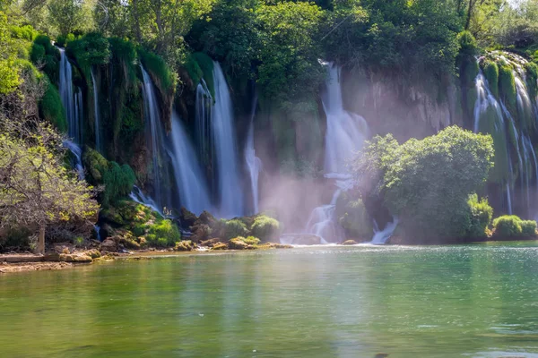 Pitoresca Kravice Cai Parque Nacional Bósnia Herzegovina — Fotografia de Stock