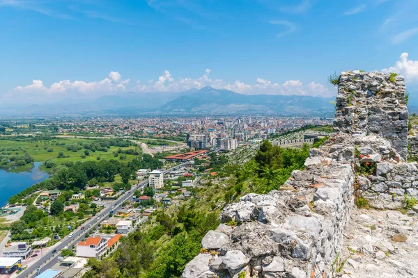 Vista Panorámica Desde Fortaleza Rosafa Albania Shkoder — Foto de Stock