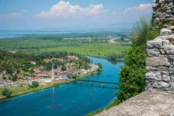 Vista Panorámica Desde Fortaleza Rosafa Albania Shkoder — Foto de Stock