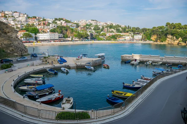 Μαυροβούνιο Ulcinj Ιουνίου 2017 Ψαράδες Αγκυροβολημένα Σκάφη Στο Λιμάνι Μετά — Φωτογραφία Αρχείου