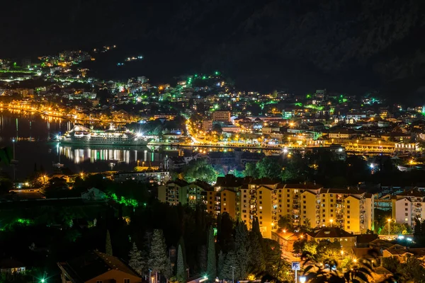 Vista Panoramica Delle Luci Della Città Notte Nel Vecchio Fiordo — Foto Stock