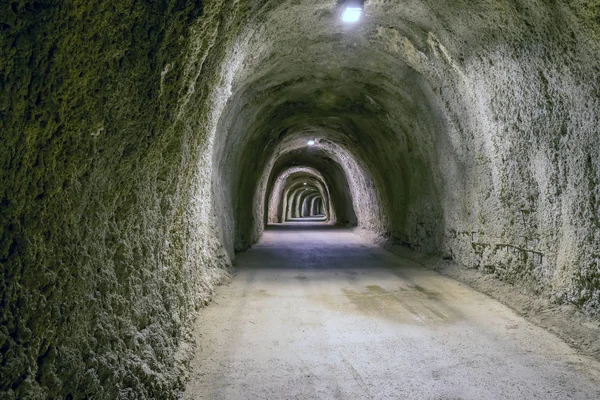 Long winding tunnels in high mountain