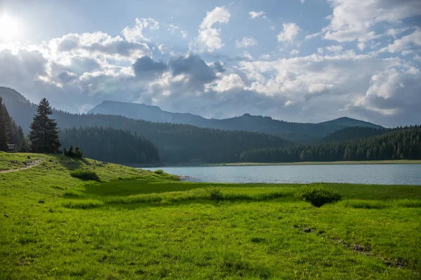 Wspaniałe Jezioro Czarne Parku Narodowego Durmitor Północ Czarnogóry — Zdjęcie stockowe