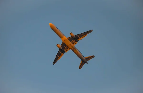 Aircraft Flying Sunset — Stock Photo, Image