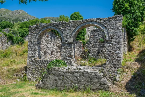 Medieval stone fortress located high in mountains